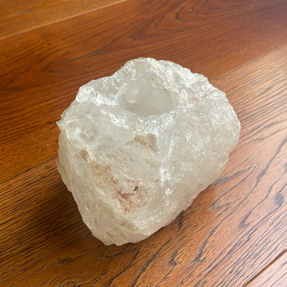 Clear Quartz Crystal Candle Holder